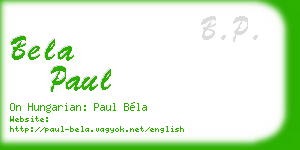 bela paul business card
