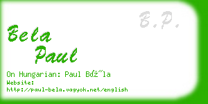 bela paul business card